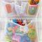 Mesh hanging shower portable quick dry bath accessory organizer with many pockets