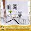 2017 Modern big size glass top home furniture dining table
