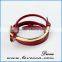 Fashion Jewelry Wholesale Leather Steel Anchor Hook Bracelet men ,Custom Jewelry Leather Nautical Bracelet