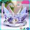 Decorative charming laser crystal purple swan for wedding favor pink crystal swan pair