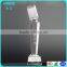 Glass Crystal Blue Super Star Awards Trophy With Blank Black Base For Customized