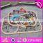 New style 142 pcs children construction toy wooden toy train track W04C072