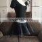 Women sexy short sleeve black dance dress QQ044