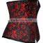 NEW Rain Red Flower Printed Ann Cherry Sexy Women's Corset Latex Waist Training Cincher