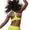 Yellow color sport bra with deep v neck design for leaies
