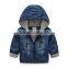 Casual chaqueta winter denim coats for boys with hoodies