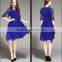 Lady goffer new fashion half sleeve lace tunic dress
