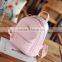 Vintage Leather PInk Backpacks Pattern For College Girls Soft Black Backpack Bags