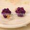 2016 New Arrived Crystal Rose Flowers Stud Earring Colors Wholesale Double Side Flower Design Stud