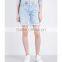2017 hot sale OEM fashion style high-rise cotton boyfriend blue denim jeans shorts