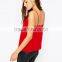 2016 Guangzhou Shandao Wholesale High Fashion New Summer Sexy Spaghetti Strap Red Loose Chiffon XL Size Ladies Top