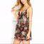 nighties deep v fancy floral chiffon brace short dress trimmed with agaric laces