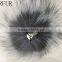 YR1042 Real Silver Fox Fur Pom Pom for Shoes Decorations