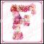 Aidocrystal Hot Sale Oem Design Artificial Silk Fabric Wedding Decor Floral Arrangement Letter F