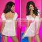 Beautyslove sexy hot open sleepwear black lace red bowknot Halter nightwear Sexy Babydoll