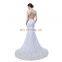White Exquisite Long Gown Sleeveless Sweetheart Beading Sweep Train Zipper Lace Hollow Women Prom Dress