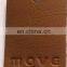 Custom design embossed fuax leather labels for handbags
