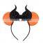 Halloween Minnie Ears Headband Minnie  Headband And Bow Custom Hair Wraps