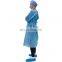 120x140cm 45g PP PE  Blue Medical disposable isolation gown