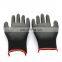 Work Gloves Machine Knitted Shell Black PU Gloves PU Grip Glove for Automotive Industry