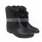 Contemporary woman wide lace low heel boots trend safety half rain boots