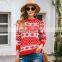 Wholesale 2021 Winter Quality Style Knit Fabric Cute Women Dress Red Sweater Christmas