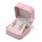 Wholesale Custom Octagonal Shape Pink Pu Leather Jewelry Box with Logo Ring Box