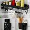 Wall mounted Kitchen Storage Rack For Kitchenware , Spice Jar , Lid , Metal Kitchen Organizer set