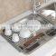 Expandable Roll Up Dish Drying Rack Up to 22.8''with 2 Storage Baskets,Over The Sink Kitchen Rolling up Dish Drainer