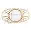 Hot Sale Oval Natural Rattan Floral Wall Mirror Decor
