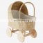 High Quality Rustic Seagrass Pram Basket Doll Stroller Trolley For Kids Wicker Shopping Basket Wholesale Supplier