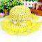 Double lace sun hat for kids cotton children sun visor hat shading straw hat 6colors available