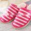 2015 Best Selling Lovely Soft Warm Men and Women Slippers Stripe Hot Style Slippers