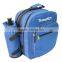 quality blue picnic backpack with wine cooler bag, phone holder