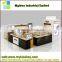 White simple glass wood jewelry display kiosk/shopping display shelf