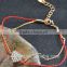 Fashion Lovely Heart Full Rhinestone Red Rope Bilayer Chains Bracelet Wholesale