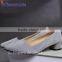 Wholesale grey suede material old ladies eneglant flat shoes