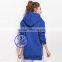 Wholesale cheap plain 100% polyester women blue hoodie