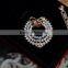 fashionable circle and bow shape alloy rhinestones scarf clip brooch pin