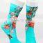 Stylish cotton blended yarns women lady socks 3D Digital All Over Print Socks