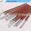 ANY High Quality Rose Wood Handle 12 Nail Brush Set Nylon Hair