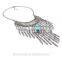 Women's Vintage Silver Exaggerated jewelry Tassels Statement Necklace