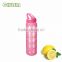 portable glass water bottle with silicone sleeve covered and BPA FREE PP lid
