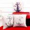 2016 Newest Anchor Linen Cotton Sofa Home Decor Throw Pillow Cases Cushion Covers