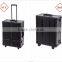 wholesale PVC trolley makeup case with stand legs and light mirror