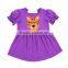 2016 purple dress ruffle pants back to school clothing football tiger applique cute girls outfit boutique children clothes