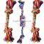 Dog Rope Toy Flossy Chews Pet Interactive Training Cotton Blend Color Long Rope Knots Tug Toys (Colors Vary)