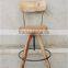 industrial wooden metal cafe chair,vintage industrial metal and wood counter chair, Industrial Chair