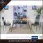 Cheap modern glass top hotel dining table