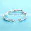 925 Sterling Silver Occasional Bead Bracelet With Blue Opal
